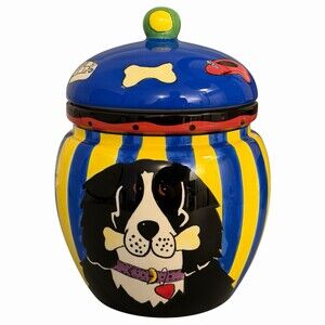 Dogzilla Dog Treat Jar Candace Reiter Henriksen Hand Painted Ceramic Canister